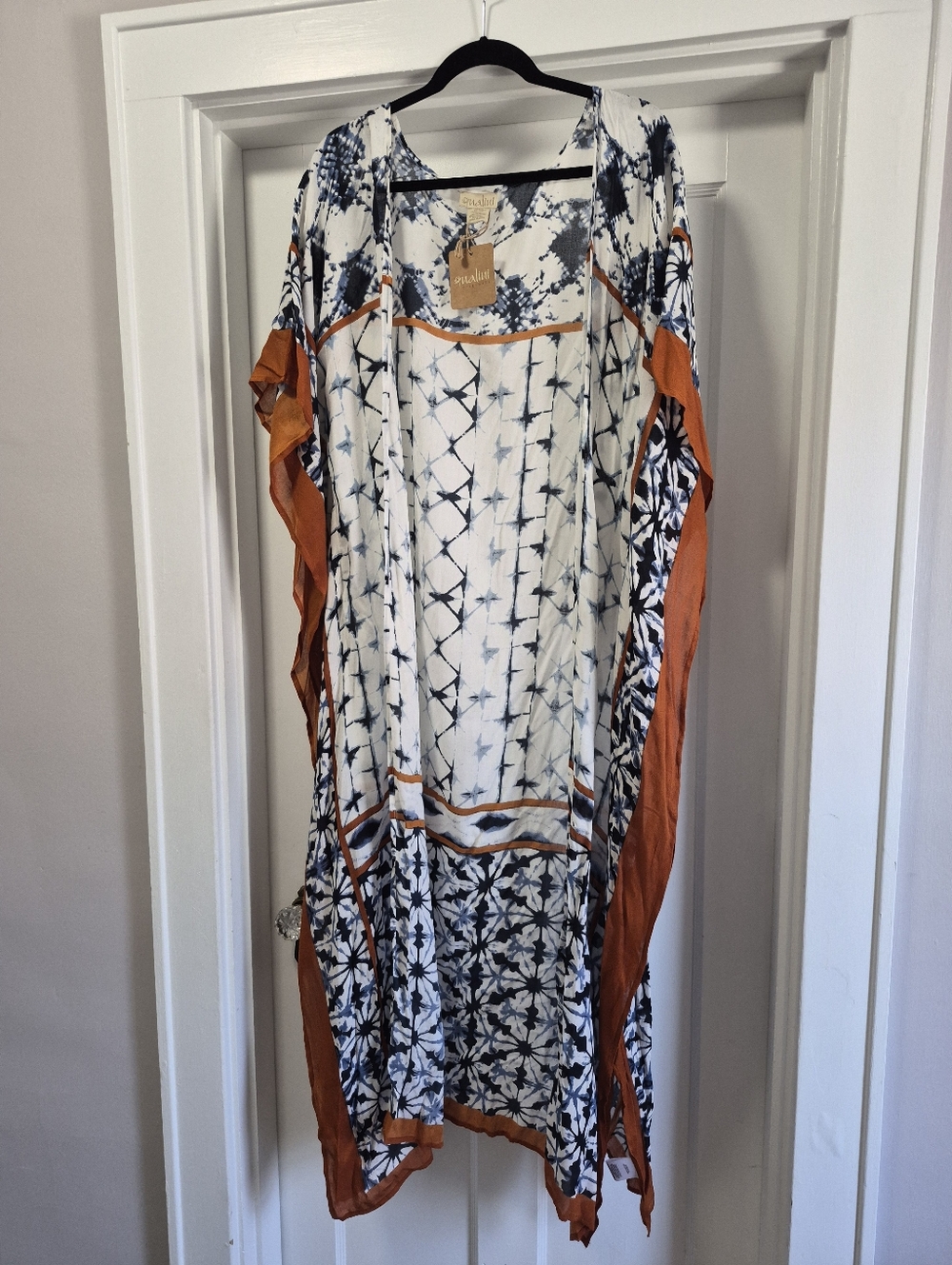 Nalini NWT Tie Dye Batik Long Kimono Coverup New One Size
